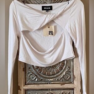 SER.O.YA Ellis Crop Twist Top in White